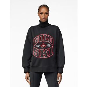 Goldbergh W RINK CREW NECK SWEATER Black Sweatshirt Apres Ski NWT XS
